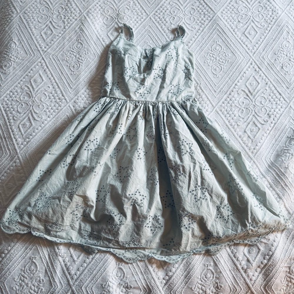 Charming Light Blue Eyelet Star Boden Kids Dress